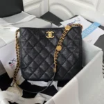 CHANE Underarm Bag Lychee Leather Size: 24.5x21.5x8cm